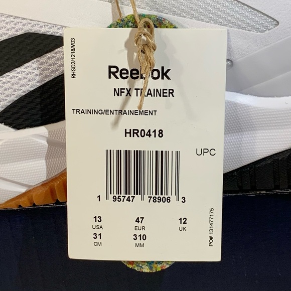 🌠 [BRAND NEW] REEBOK NFX TRAINER WHITE BLACK GUM MENS SIZE 13 RUNNING SHOES 🌠 - Picture 8 of 9